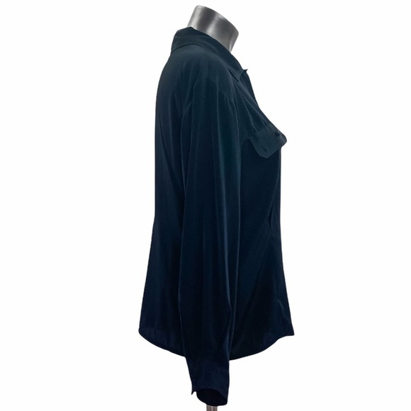 SUSAN Hutton Petite Black Button Down L/S Blouse - Picture 3 of 12